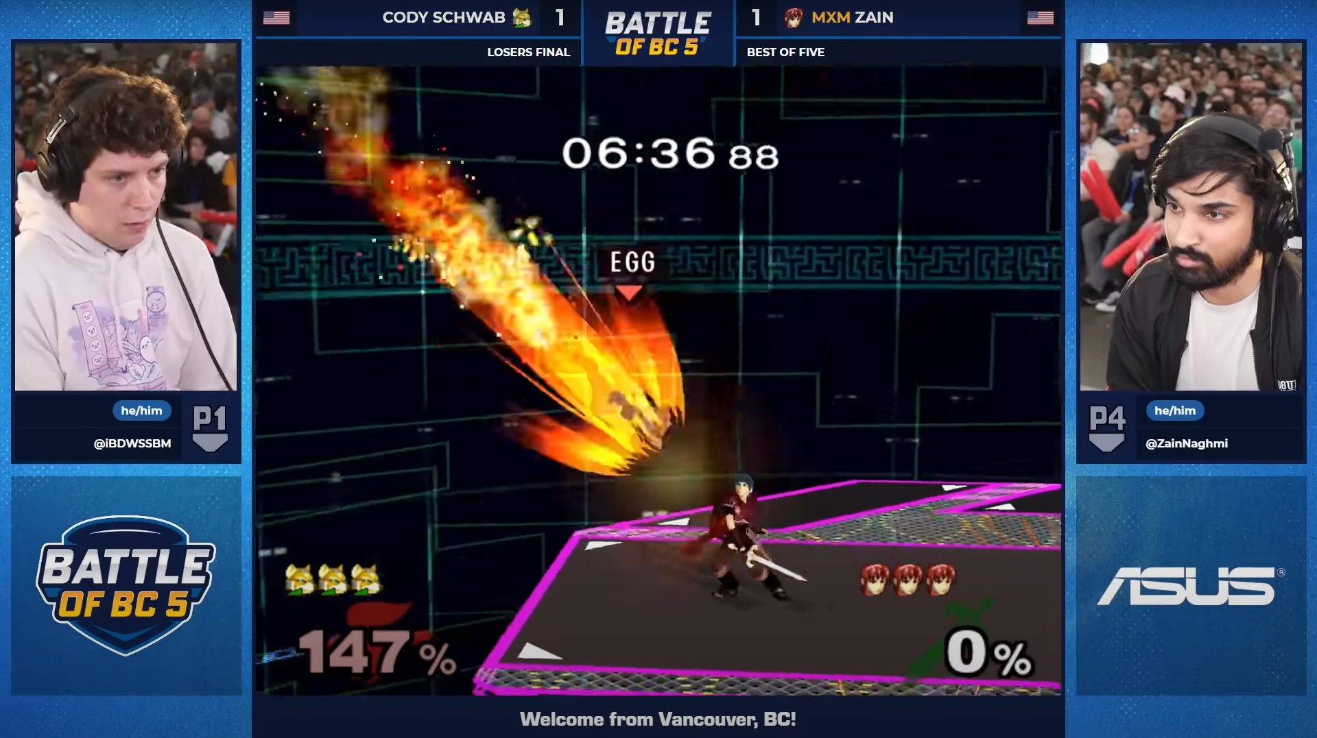 Melee game scene from the Battle of BC 5 stream